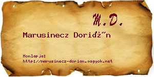 Marusinecz Dorián névjegykártya